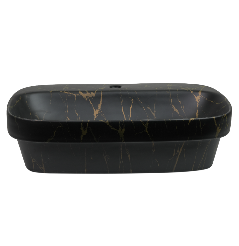 Portoro Black Cuboid Pot
