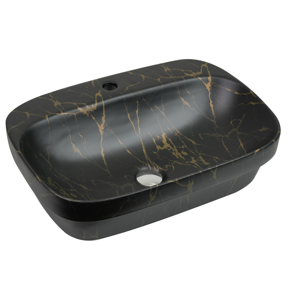 Black Statuario Half-Oval