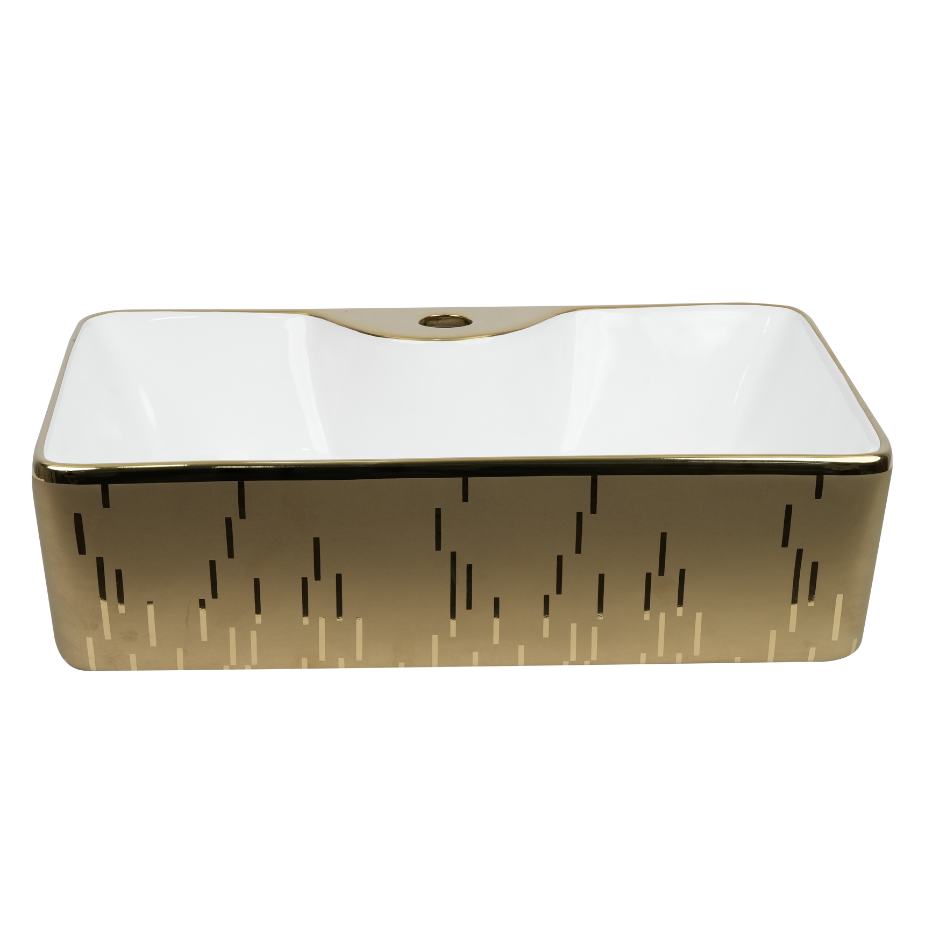 Pixel Rain Gold Rectangle