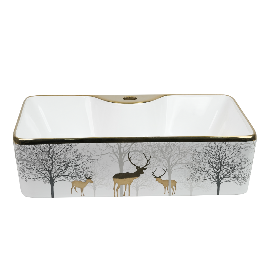Grey-Black Tree Scene Rectangle