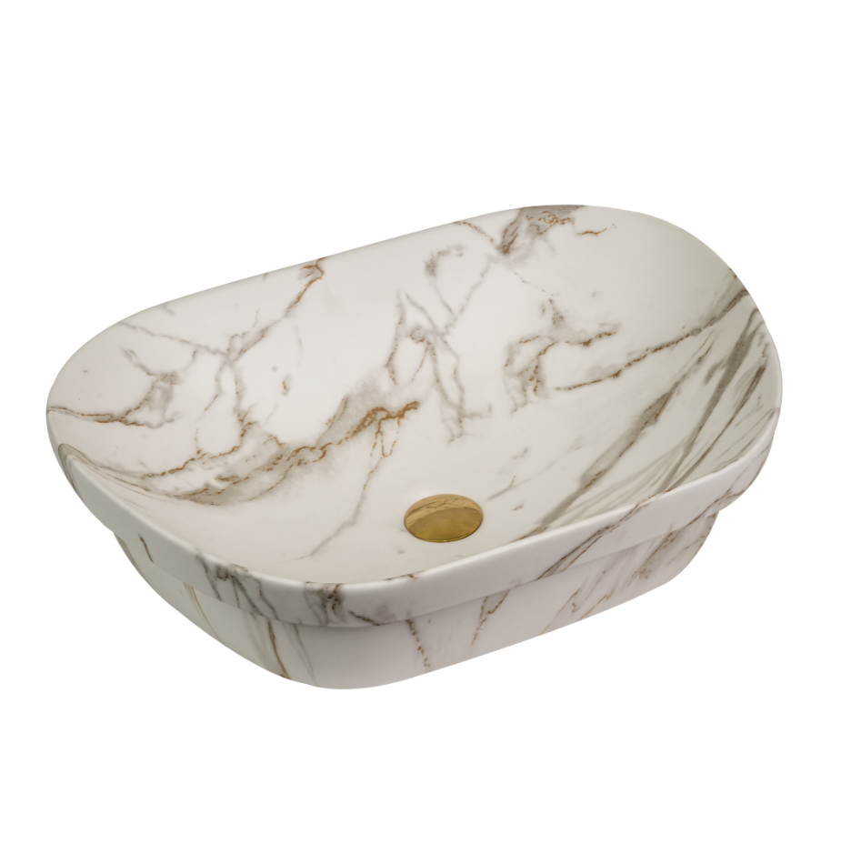 Statuario Trapezium White Gold